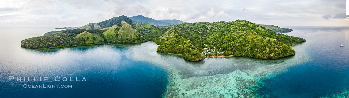 Aerial View of Gau Island, Fiji. Lomaiviti Archipelago, natural history stock photograph, photo id 34700