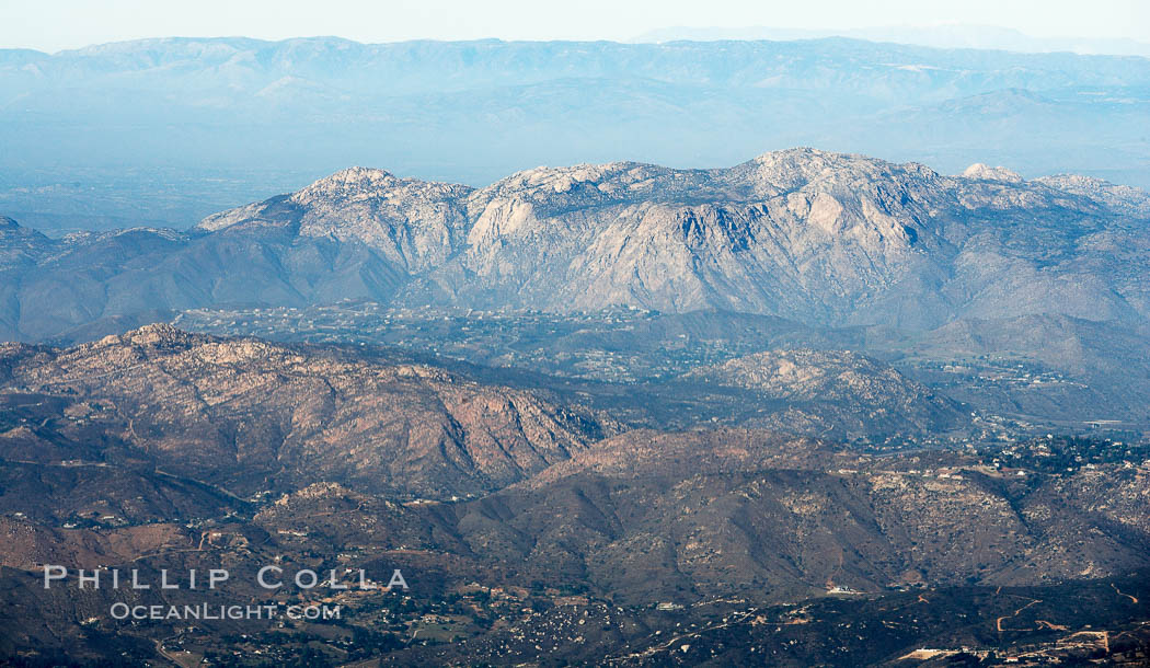 Aerial view of mountains east of downtown San Diego., natural history stock photograph, photo id 22140
