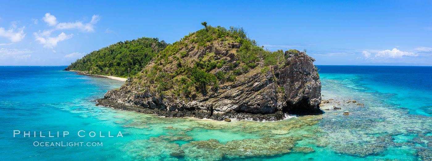 Aerial View of Namena Island, Fiji. Namena Marine Reserve, natural history stock photograph, photo id 34684