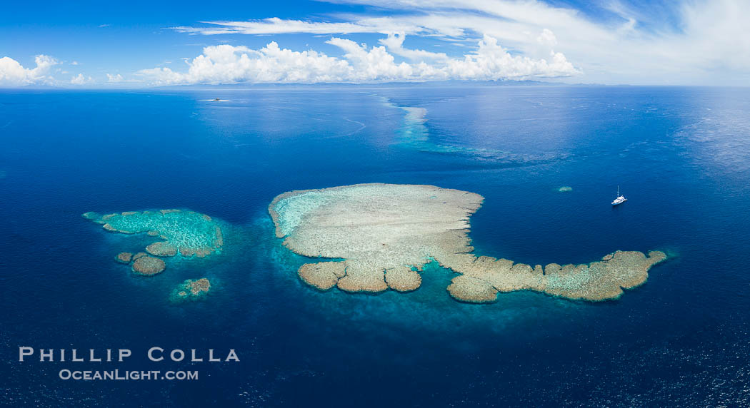 Aerial View of Vatu-i-Ra Coral Seascape, Fiji., natural history stock photograph, photo id 34703
