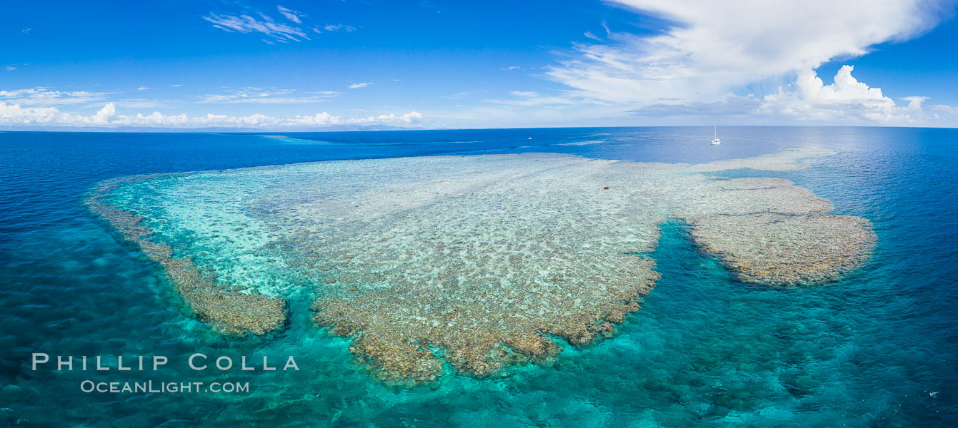 Aerial View of Vatu-i-Ra Coral Seascape, Fiji, Vatu I Ra Passage, Bligh Waters, Viti Levu Island