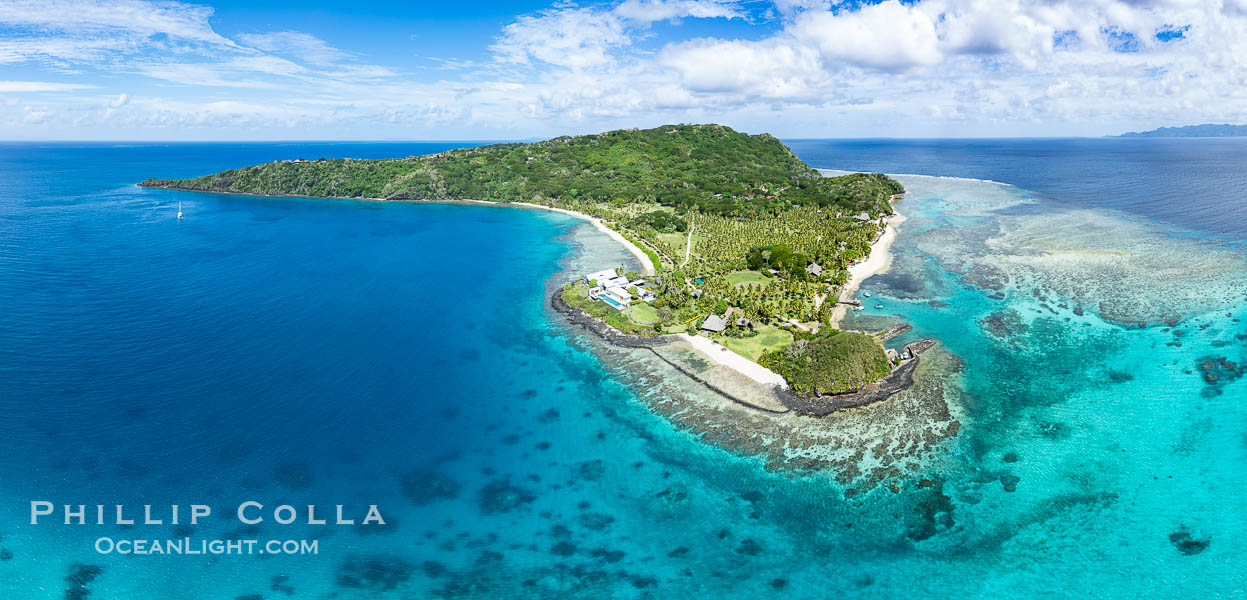 Aerial View of Wakaya Island, Fiji. Lomaiviti Archipelago, natural history stock photograph, photo id 41114
