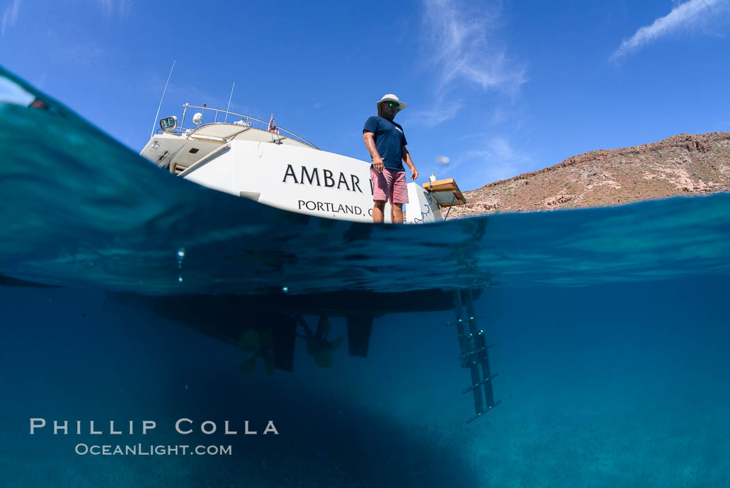 Ambar III anchored in El Embudo, Isla Partida, Sea of Cortez. Baja California, Mexico, natural history stock photograph, photo id 32608