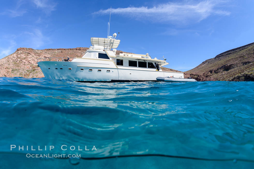 Ambar III anchored in El Embudo, Isla Partida, Sea of Cortez. Baja California, Mexico, natural history stock photograph, photo id 32607