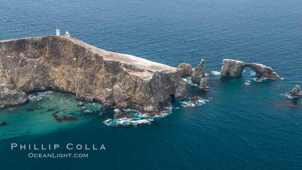 Anacapa Island, east end, aerial photo. California, USA, natural history stock photograph, photo id 29401