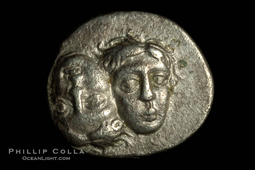 Ancient coin of Istros (Thrace), 400-350 B.C. (silver, denom/type: Drachm) (AR Drachm, 5.28 g., VF, SNG.BM.237v.)., natural history stock photograph, photo id 06767