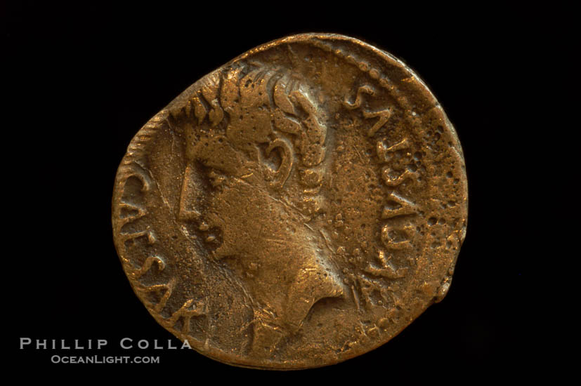 Unidentified ancient coin., natural history stock photograph, photo id 06760