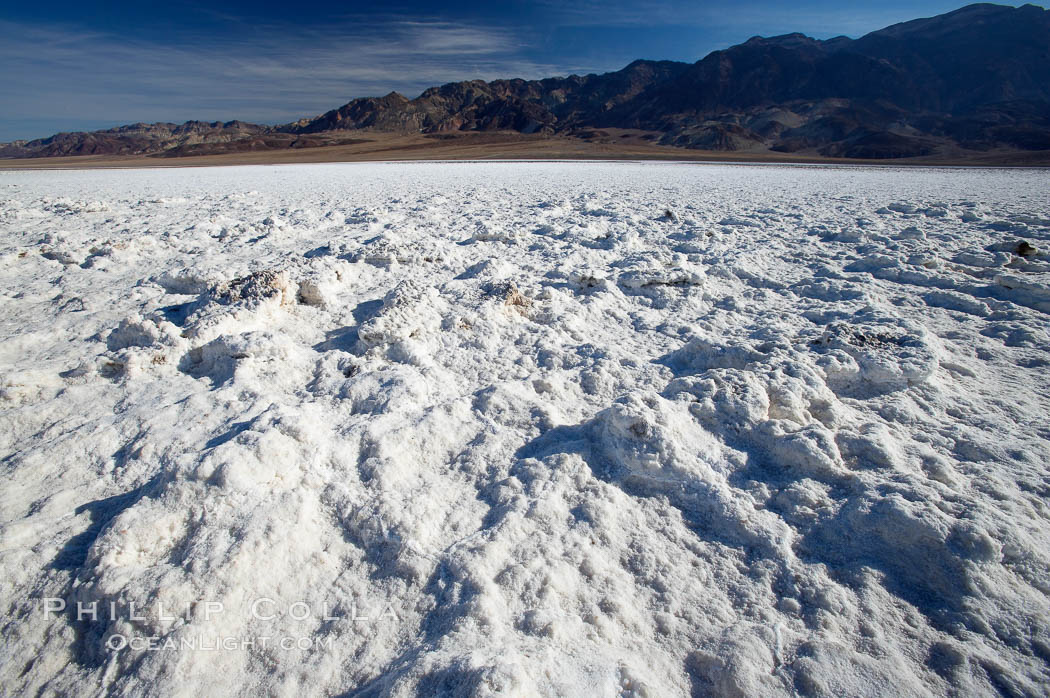 Devils Golf Course, California.  Evaporated salt has formed into gnarled, complex crystalline shapes in on the salt pan of Death Valley National Park, one of the largest salt pans in the world.  The shapes are constantly evolving as occasional floods submerge the salt concretions before receding and depositing more salt. USA, natural history stock photograph, photo id 15600