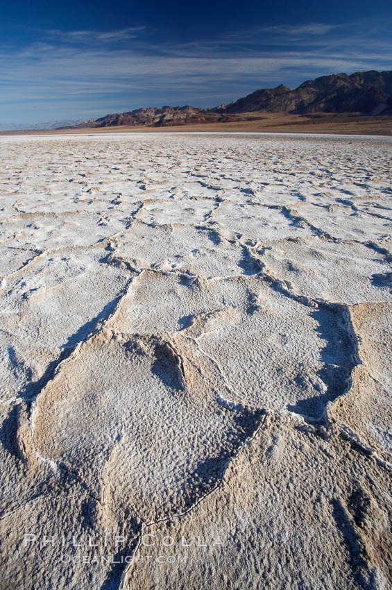Devils Golf Course, California.  Evaporated salt has formed into gnarled, complex crystalline shapes in on the salt pan of Death Valley National Park, one of the largest salt pans in the world.  The shapes are constantly evolving as occasional floods submerge the salt concretions before receding and depositing more salt. USA, natural history stock photograph, photo id 15616