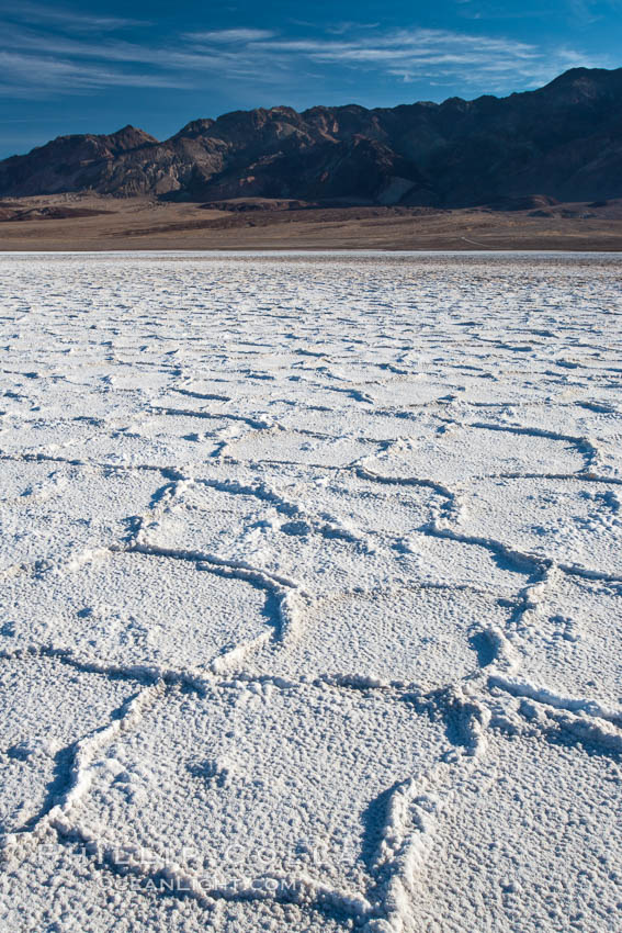 Devils Golf Course, California.  Evaporated salt has formed into gnarled, complex crystalline shapes in on the salt pan of Death Valley National Park, one of the largest salt pans in the world.  The shapes are constantly evolving as occasional floods submerge the salt concretions before receding and depositing more salt. USA, natural history stock photograph, photo id 15628