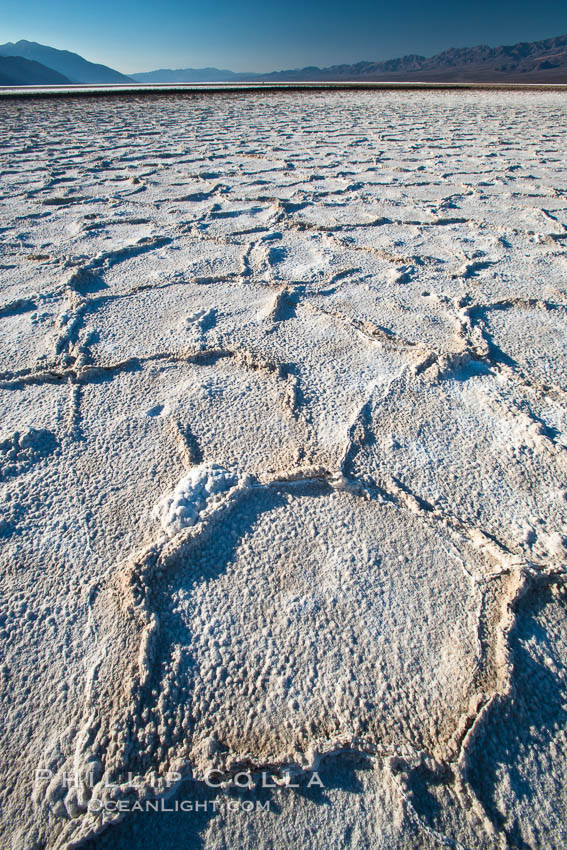 Devils Golf Course, California.  Evaporated salt has formed into gnarled, complex crystalline shapes in on the salt pan of Death Valley National Park, one of the largest salt pans in the world.  The shapes are constantly evolving as occasional floods submerge the salt concretions before receding and depositing more salt. USA, natural history stock photograph, photo id 15597