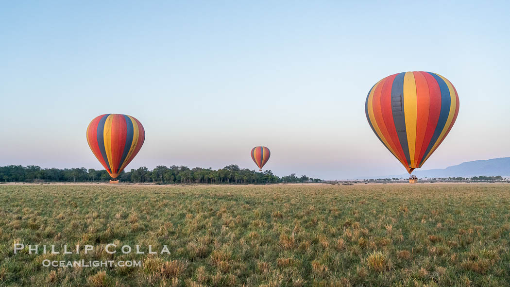 Ballooning over the Maasai Mara National Reserve and Mara River, Kenya., natural history stock photograph, photo id 39612