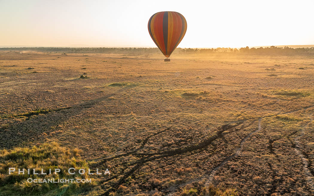Ballooning over the Maasai Mara National Reserve and Mara River, Kenya., natural history stock photograph, photo id 39616