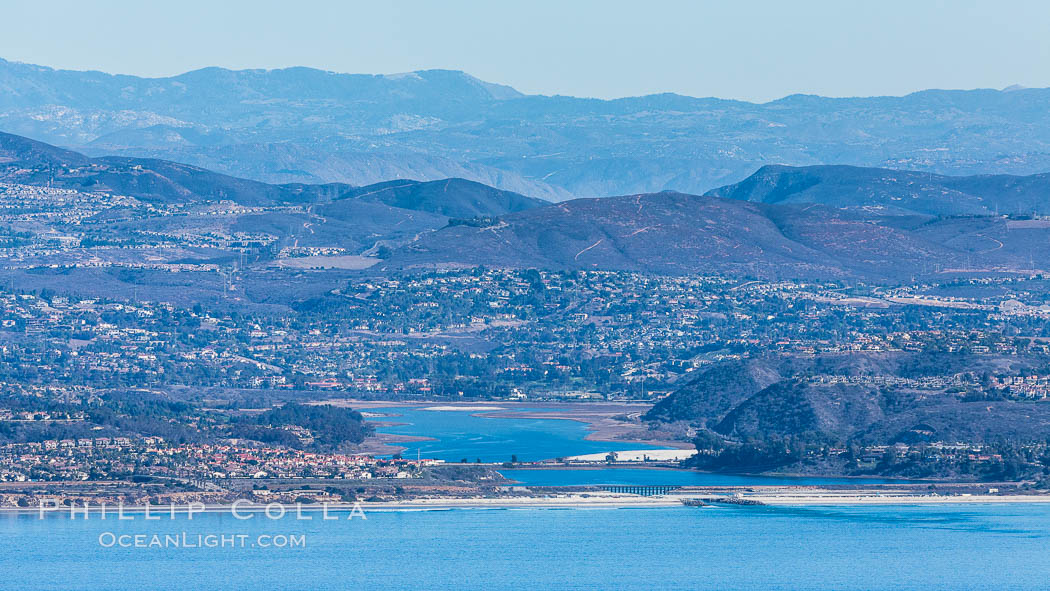 Batiquitos Lagoon, Carlsbad and La Costa, Ponto Beach, aerial photo. California, USA, natural history stock photograph, photo id 29079