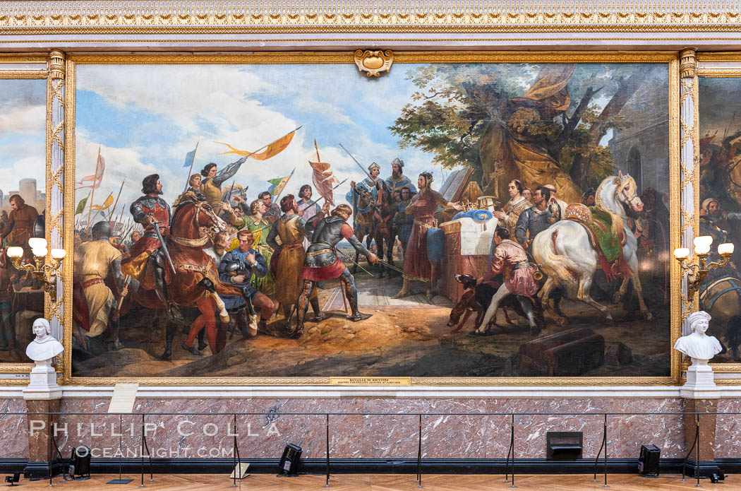 The Battle of Bouvines on 27 July 1214. Artist: Vernet, Horace (1789-1863), Chateau de Versailles, Paris. France, natural history stock photograph, photo id 35623