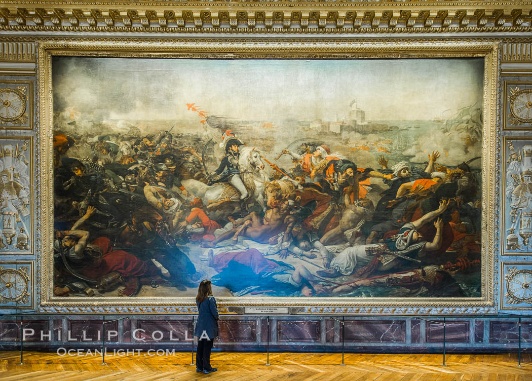 The Battle of the Nile, also known as the Battle of Aboukir Bay, in French as the Bataille d'Aboukir. Chateau de Versailles, Paris, France, natural history stock photograph, photo id 28078