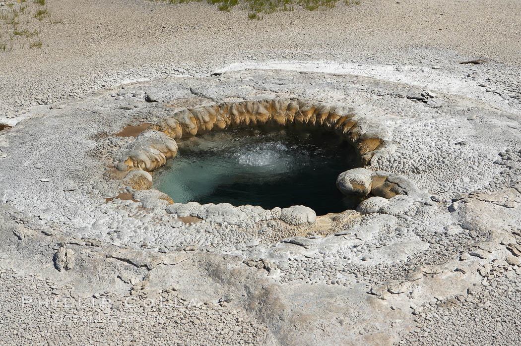 Beach Spring bubbling. Upper Geyser Basin, Yellowstone National Park, Wyoming, USA, natural history stock photograph, photo id 13405