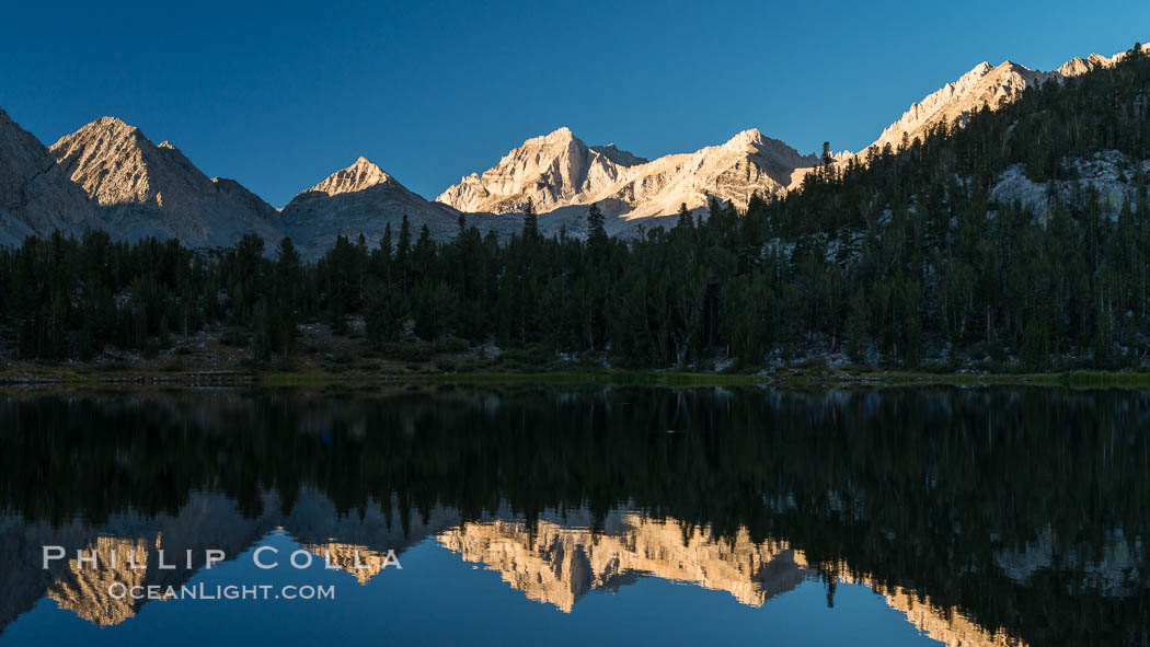 Bear Creek Spire over Heart Lake at Sunrise, Little Lakes Valley, John Muir Wilderness, Inyo National Forest. Little Lakes Valley, Inyo National Forest, California, USA, natural history stock photograph, photo id 31170