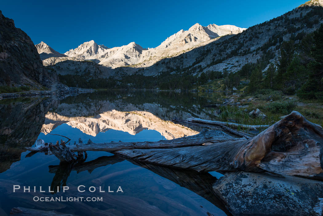 Bear Creek Spire over Long Lake at Sunrise, Little Lakes Valley, John Muir Wilderness, Inyo National Forest. Little Lakes Valley, Inyo National Forest, California, USA, natural history stock photograph, photo id 31172