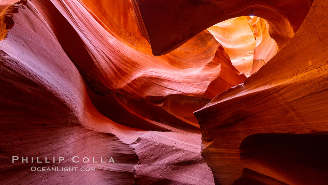 Lower Antelope Canyon, a deep, narrow and spectacular slot canyon lying on Navajo Tribal lands near Page, Arizona. Navajo Tribal Lands, USA, natural history stock photograph, photo id 37768