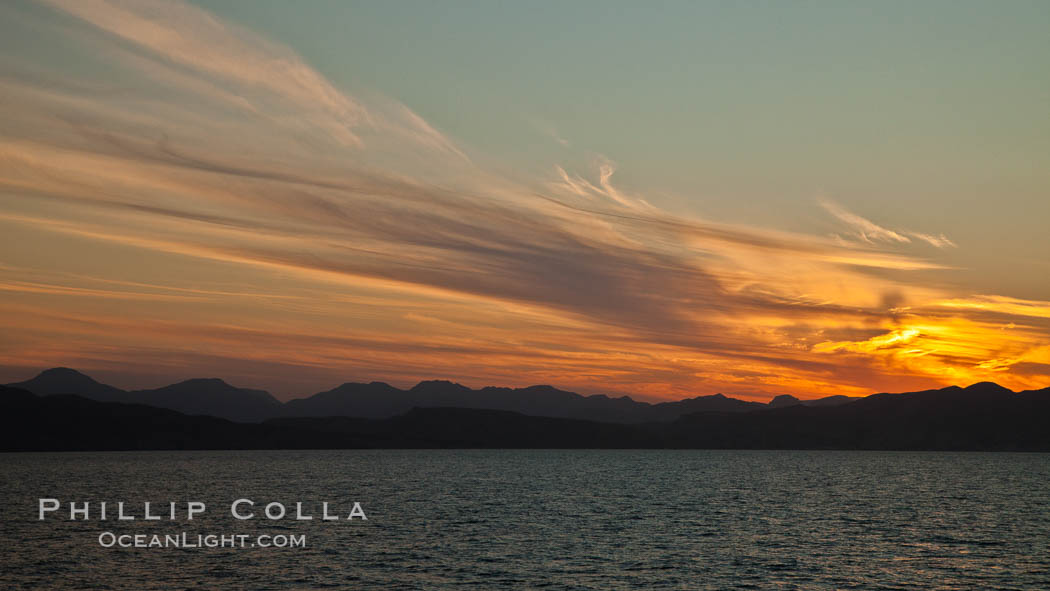 Beautiful Sea of Cortez sunset view, near La Paz, Baja California, Mexico., natural history stock photograph, photo id 27586