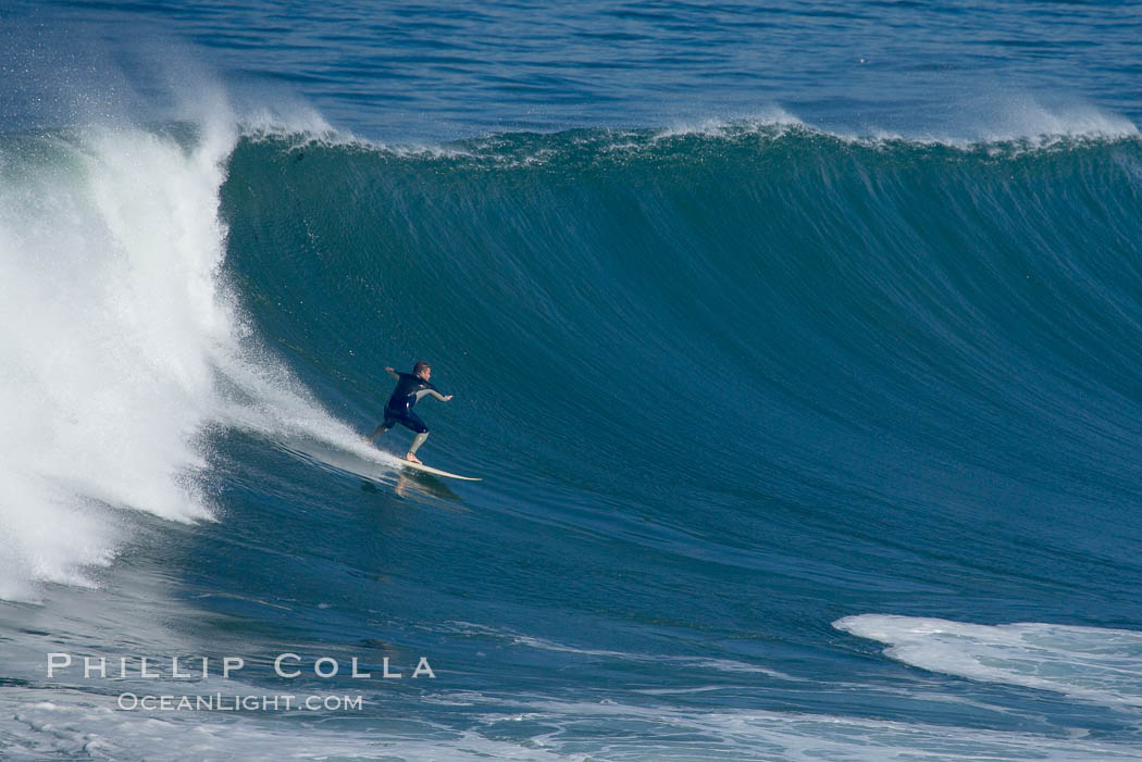 La Jolla Cove only breaks on really big swells.  Giant surf and big waves nail Southern California, December 21, 2005., natural history stock photograph, photo id 14818