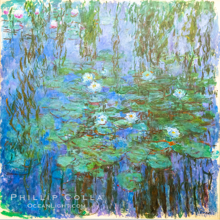 Blue Water Lilies, Claude Monet, Musee d'Orsay, Paris. Musee dOrsay, France, natural history stock photograph, photo id 35659