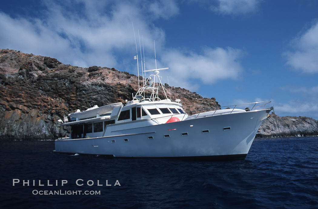 Boat Ambar III at Socorro Island, Revillagigedos., natural history stock photograph, photo id 05635