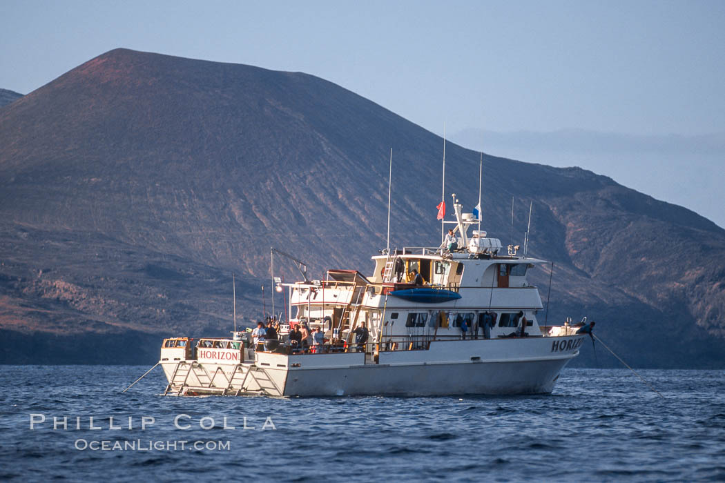 Boat Horizon near Red Cone. Guadalupe Island (Isla Guadalupe), Baja California, Mexico, natural history stock photograph, photo id 02381