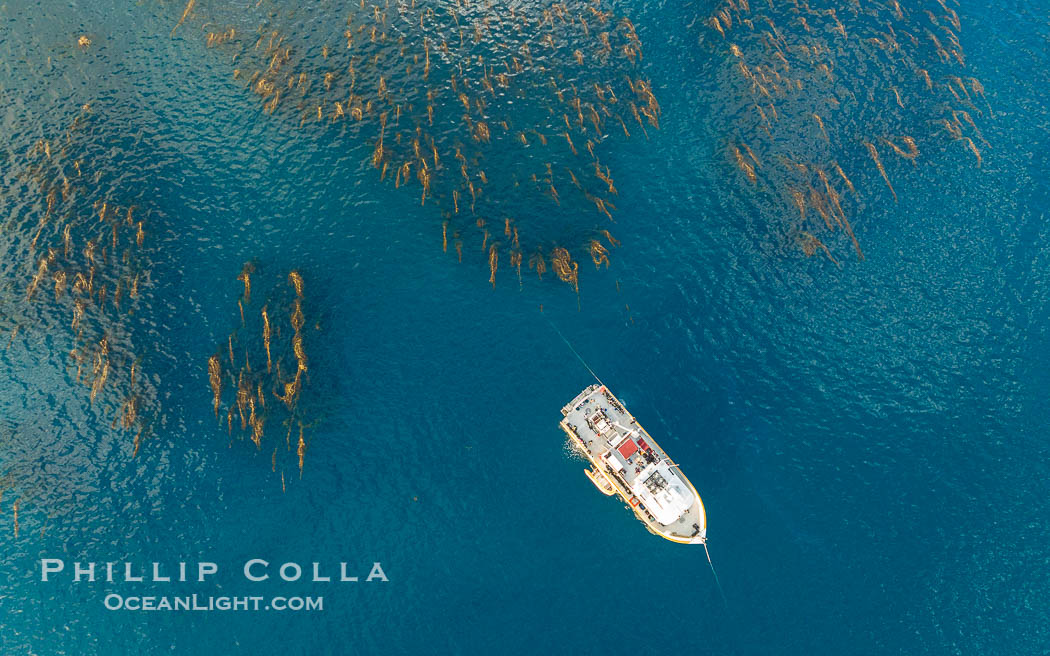 Boat Horizon at San Clemente Island, aerial photo Boat Horizon at San Clemente Island, aerial photo