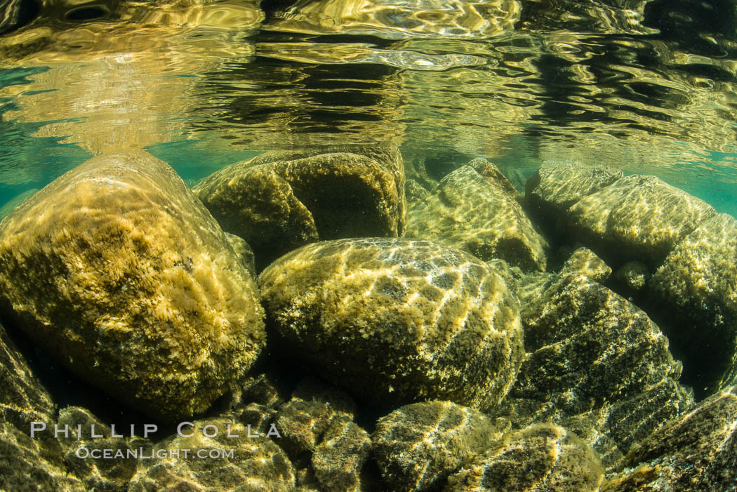 Boulders underwater, Lake Tahoe, Nevada. USA, natural history stock photograph, photo id 32351
