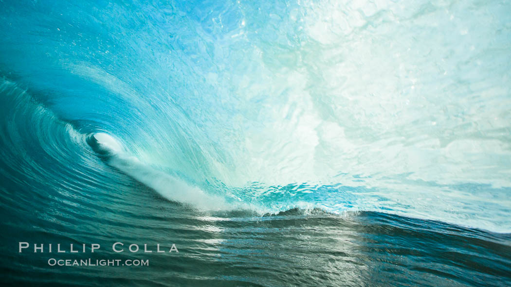 Breaking wave, morning, barrel shaped surf, California. USA, natural history stock photograph, photo id 28002