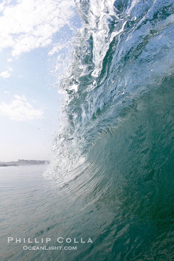 Breaking wave, morning surf, curl, tube., natural history stock photograph, photo id 20883