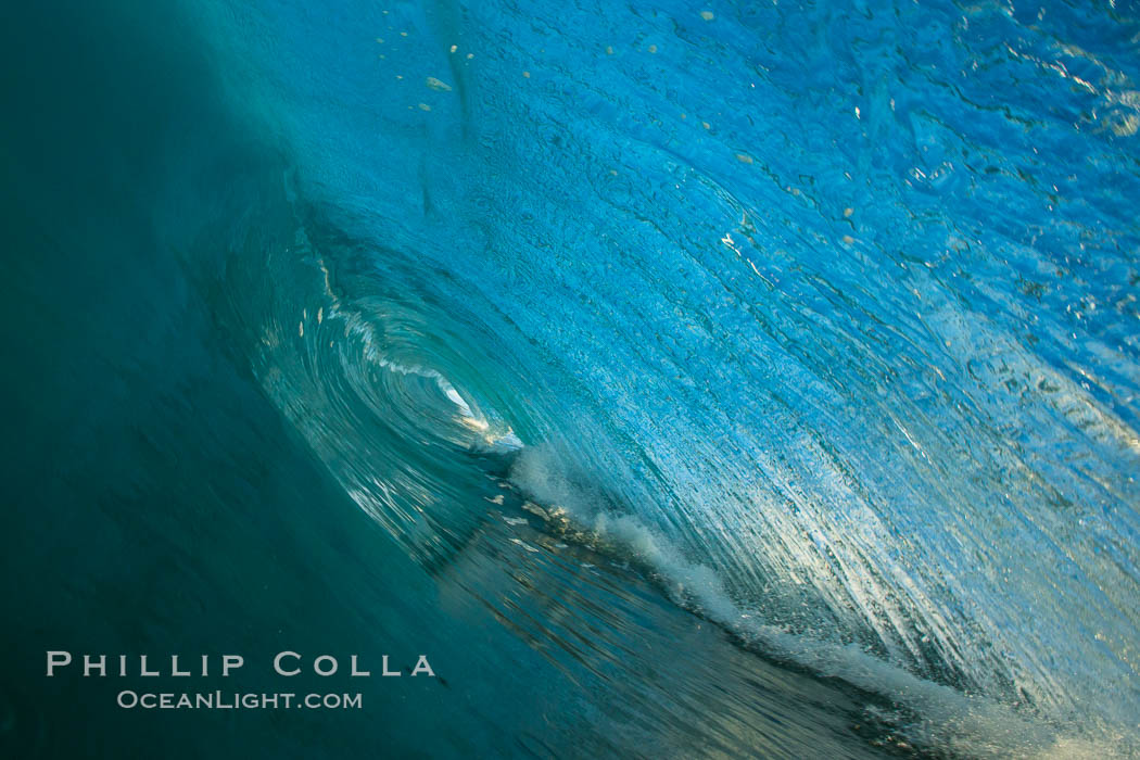 Breaking wave, morning, barrel shaped surf, California. USA, natural history stock photograph, photo id 27995