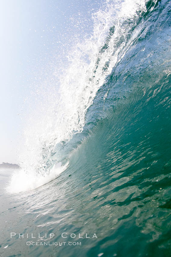 Breaking wave, morning surf, curl, tube. Ponto, Carlsbad, California, USA, natural history stock photograph, photo id 20889