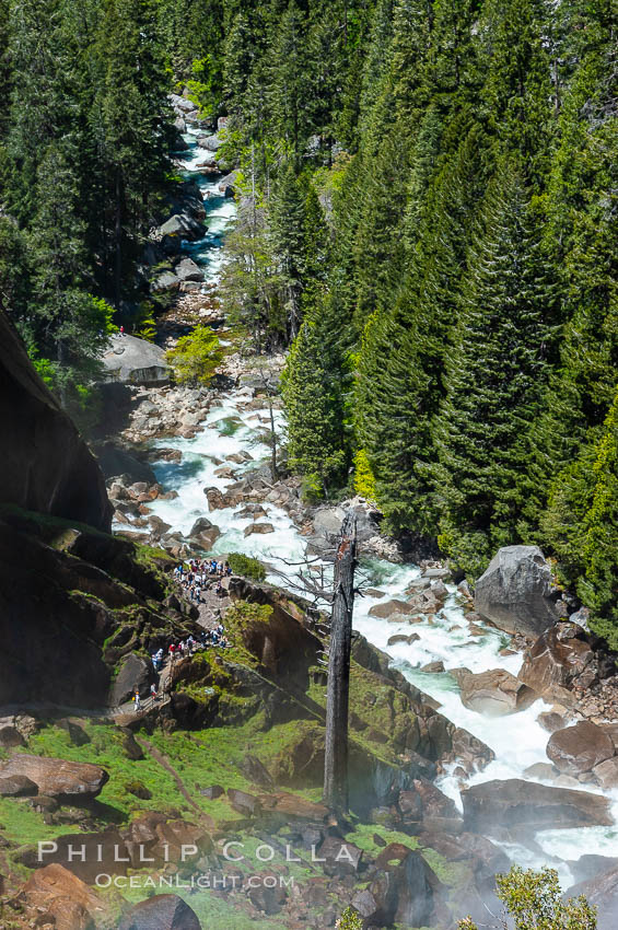 The Merced River viewed from atop Vernal Falls. Yosemite National Park, Spring. California, USA, natural history stock photograph, photo id 09203