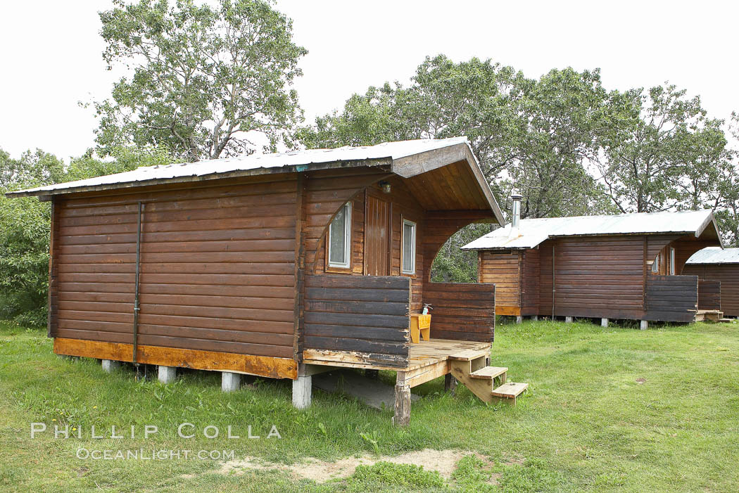 Cabin, Brooks Lodge. Brooks Camp, Katmai National Park, Alaska, USA, natural history stock photograph, photo id 17388