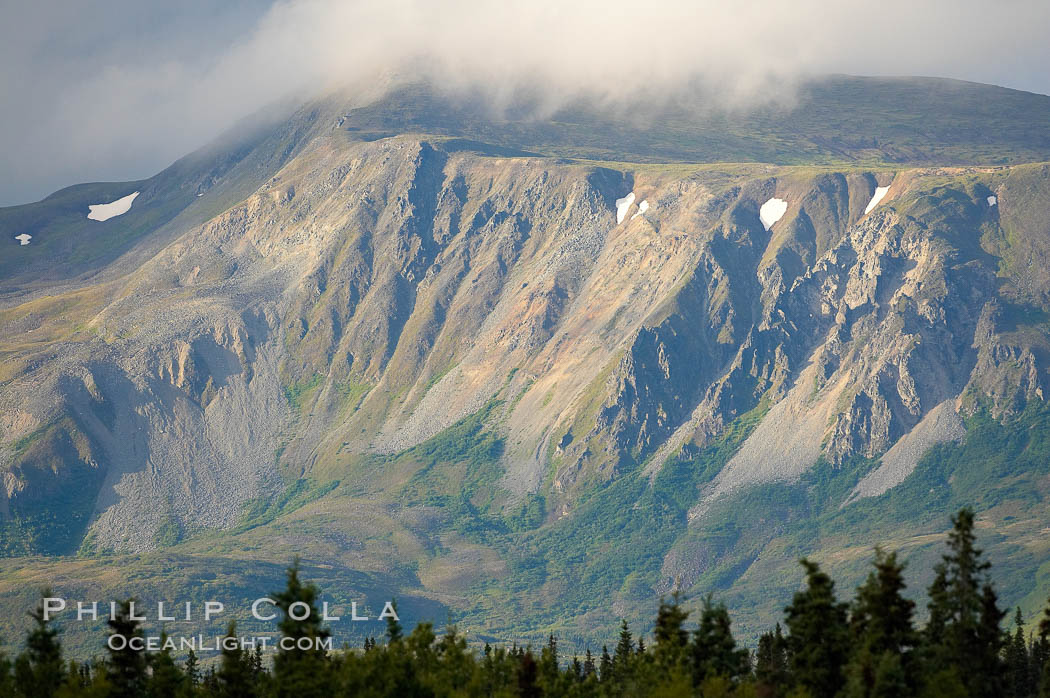 Sunset on mountain ridge near Brooks Lake. Brooks Camp, Katmai National Park, Alaska, USA, natural history stock photograph, photo id 17389