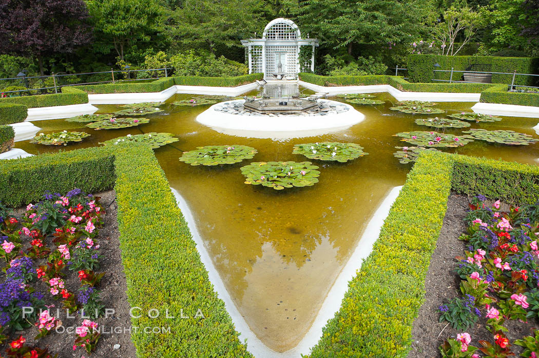 Butchart Gardens, a group of floral display gardens in Brentwood Bay, British Columbia, Canada, near Victoria on Vancouver Island. It is an internationally-known tourist attraction which receives more than a million visitors each year., natural history stock photograph, photo id 21134