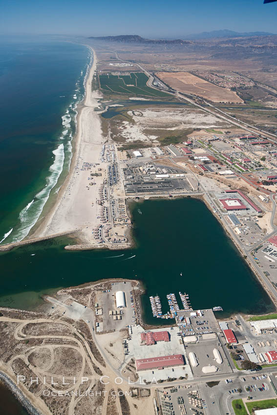 Camp Pendleton boat basin and coastline, viewed looking north. Marine Corps Base Camp Pendleton. California, USA, natural history stock photograph, photo id 25998