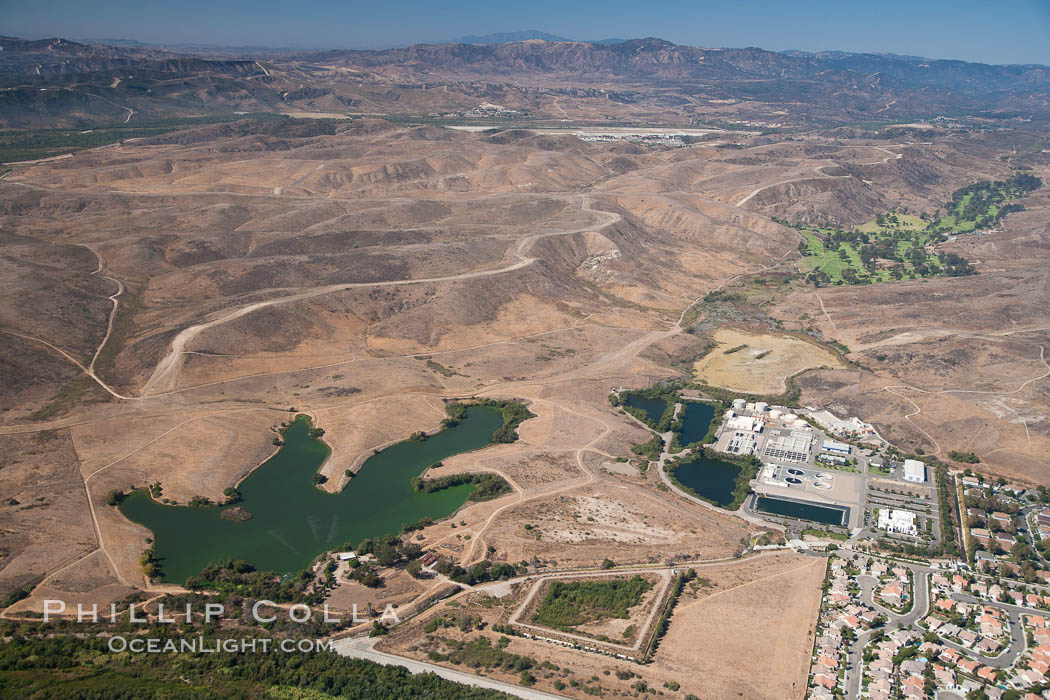 Camp Pendleton Marine Corps Base, with Marine Memorial Golf Course visible at far right. Oceanside, California, USA, natural history stock photograph, photo id 25994
