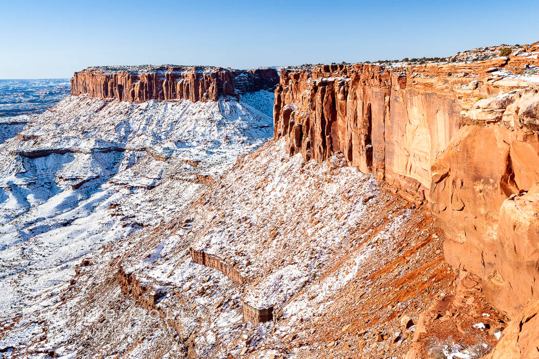 Canyonlands National Park, winter, viewed from Grandview Point.  Island in the Sky. Utah, USA, natural history stock photograph, photo id 18101