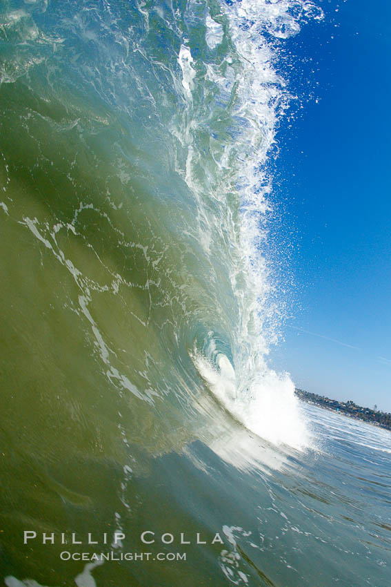 Cardiff morning surf, breaking wave. Cardiff by the Sea, California, USA, natural history stock photograph, photo id 23300