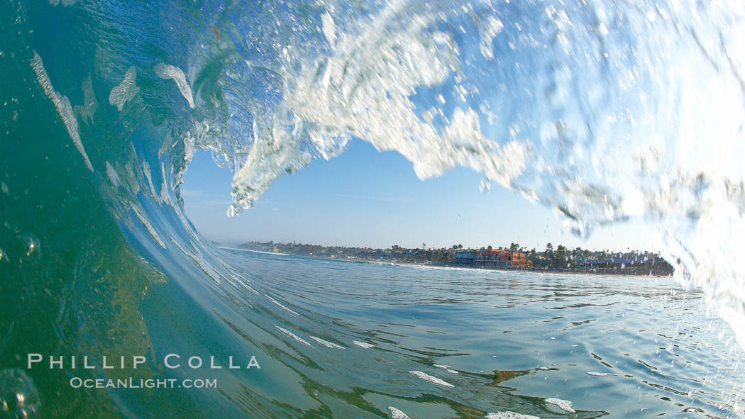 Cardiff morning surf, breaking wave. Cardiff by the Sea, California, USA, natural history stock photograph, photo id 23295