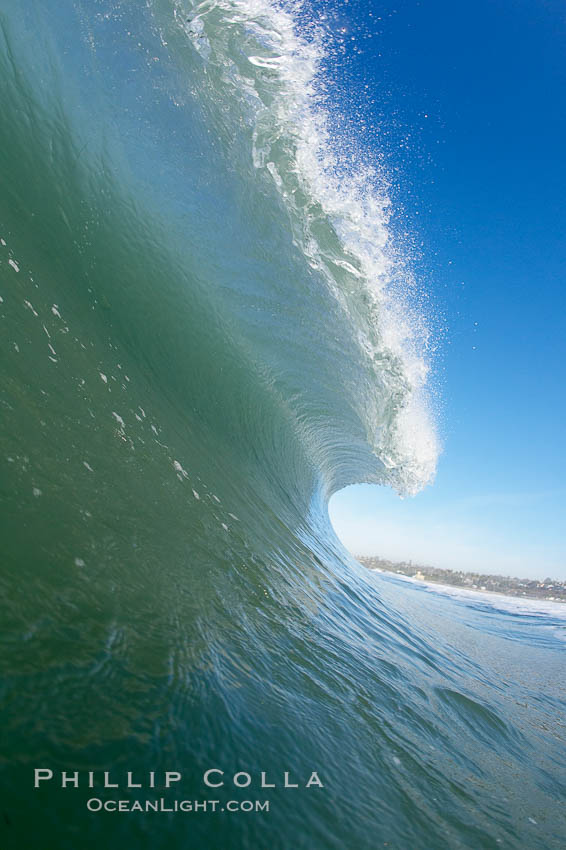 Cardiff, morning surf. Cardiff by the Sea, California, USA, natural history stock photograph, photo id 17882