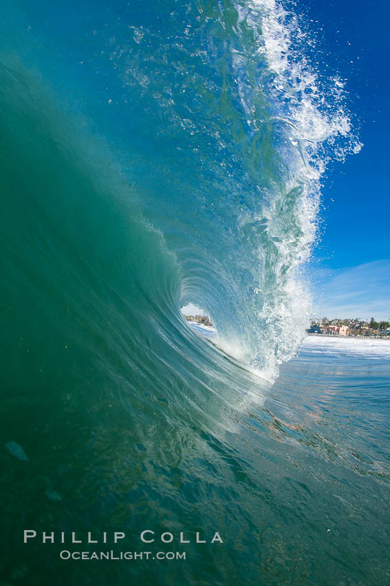 Cardiff, morning surf. Cardiff by the Sea, California, USA, natural history stock photograph, photo id 17884