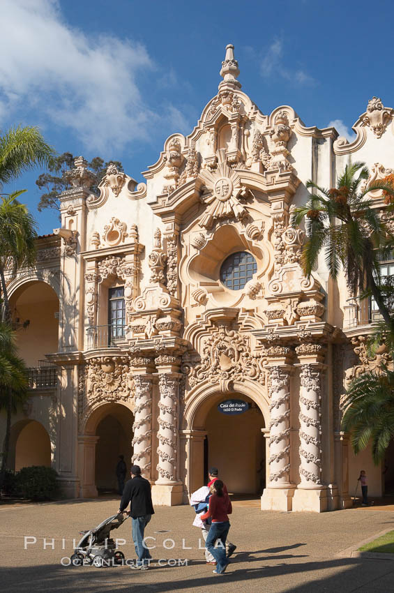 Casa del Prado, South Facade. Balboa Park, San Diego, California, USA, natural history stock photograph, photo id 14610