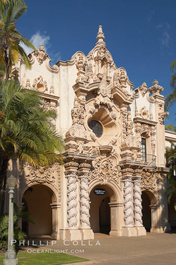 Casa del Prado, South Facade. Balboa Park, San Diego, California, USA, natural history stock photograph, photo id 14614