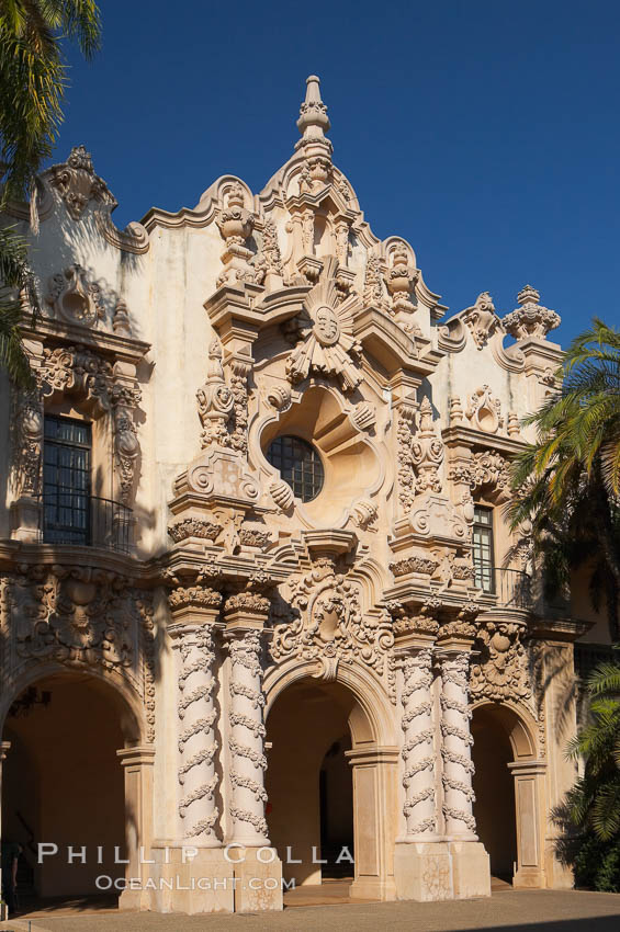 Casa del Prado, South Facade. Balboa Park, San Diego, California, USA, natural history stock photograph, photo id 14616