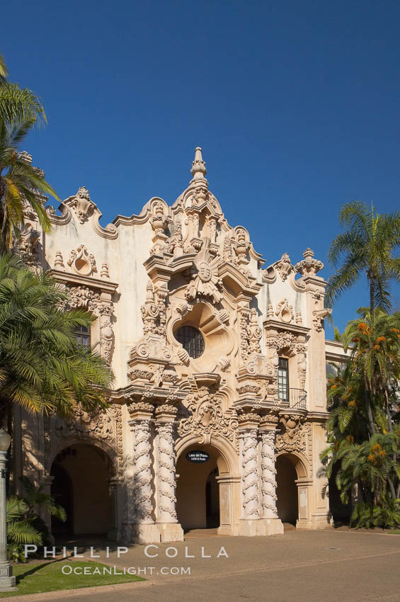 Casa del Prado, South Facade. Balboa Park, San Diego, California, USA, natural history stock photograph, photo id 14617